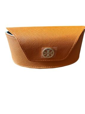 Tory Burch Orange Eyewear Case with Logo Emblem